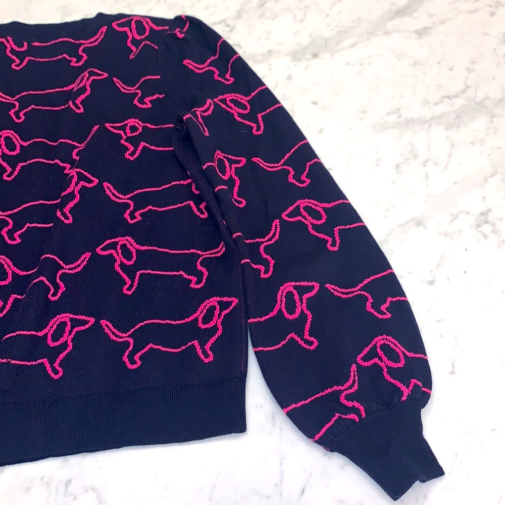 Boden Navy Sweater with Pink Dachshund Design - Picture 10 of 12